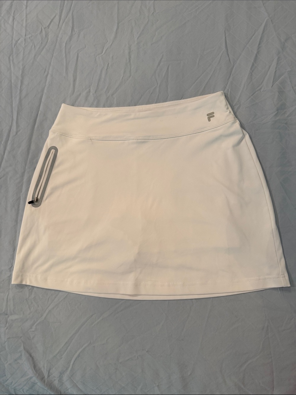 Fila White Athletic Mini Skort with Zip Detail